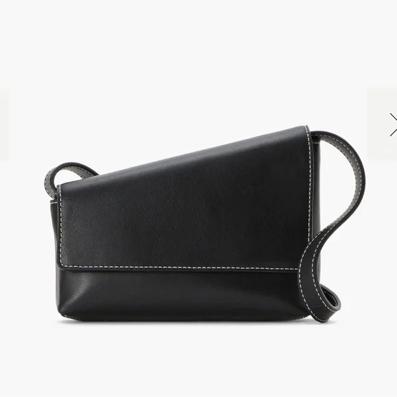 Staud Acute Black Leather Small Convertible Crossbody/ Clutch/ Shoulder Bag NWT
